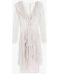 Philosophy Di Lorenzo Serafini - Ruffled Glittered Point D'esprit Dress - Lyst