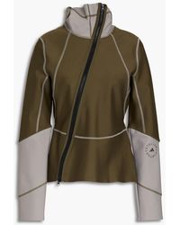 adidas By Stella McCartney - Two-tone Logo-print Stretch Hooded Jacket - Lyst
