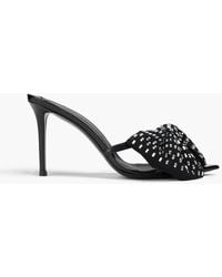 Giuseppe Zanotti - Crystal-embellished Bow-detailed Patent-leather Sandals - Lyst