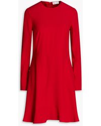 RED Valentino - Pleated Crepe Mini Dress - Lyst