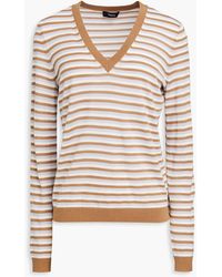 Theory - Striped Wool-blend Sweater - Lyst
