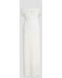 RIXO London - Feather-Trimmed Satin-Crepe Bridal Gown - Lyst