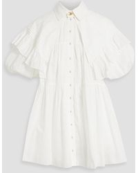 Aje. - Pablo Tiered Cotton-mousseline Mini Shirt Dress - Lyst