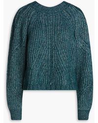 Alberta Ferretti - Metallic Ribbed-knit Sweater - Lyst