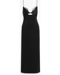 Galvan London - Embellished Cutout Satin And Crepe Midi Dress - Lyst