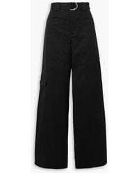 Proenza Schouler - Belted Cotton-blend Twill Wide-leg Cargo Pants - Lyst