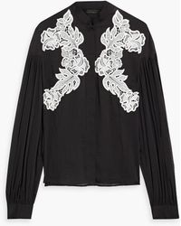 Zuhair Murad - Lace-trimmed Cotton And Silk-blend Blouse - Lyst