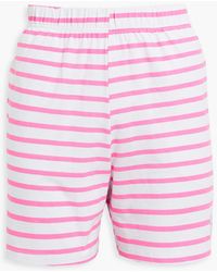 Adam Selman Sport Striped Cotton-jersey Shorts - Pink
