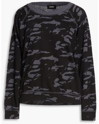 Monrow Camouflage-print French Terry Sweatshirt - Black