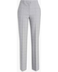 Maje - Checked Wool-blend Straight-leg Pants - Lyst