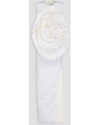 Huishan Zhang - Aphrodite Floral-appliquéd Cotton-blend Moire Maxi Dress - Lyst