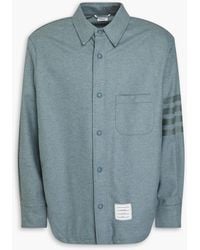 Thom Browne - Gestreiftes overshirt aus flanell aus einer woll-kaschmirmischung - Lyst