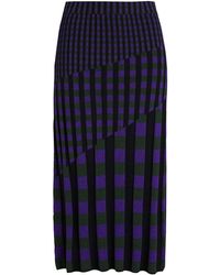Diane von Furstenberg Rosa Checked Ribbed-knit Skirt - Purple