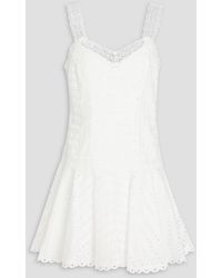 Charo Ruiz - Huelva Lace-paneled Broderie Anglaise Cotton-blend Mini Dress - Lyst