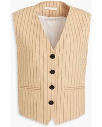 Maje - Pinstriped Cotton And Linen-blend Vest - Lyst