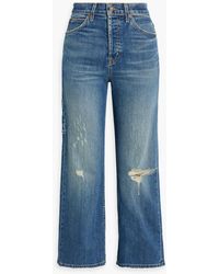 Nili Lotan - Violette Distressed High-rise Straight-leg Jeans - Lyst