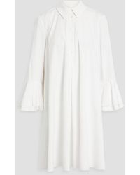 Carolina Herrera - Ruffled Cotton-blend Poplin Mini Shirt Dress - Lyst