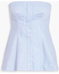 Jonathan Simkhai - Vivvy Strapless Striped Cotton-Poplin Bustier Top - Lyst
