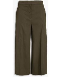 Theory - Cropped Linen-blend Wide-leg Pants - Lyst