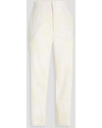 BITE STUDIOS - Cropped Wool-jacquard Straight-leg Pants - Lyst
