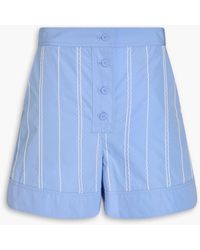 3.1 Phillip Lim - Striped Embroidered Cotton-Blend Shorts - Lyst
