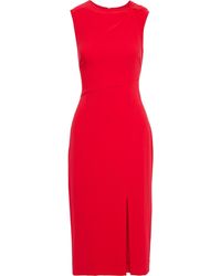 Diane von Furstenberg Mina Twist-front Stretch-crepe Midi Dress - Red