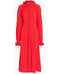 Victoria Beckham - Shir Silk Crepe De Chine Midi Dress - Lyst