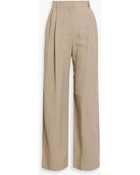 Brunello Cucinelli - Sequin-embellished Embroidered Twill Wide-leg Pants - Lyst