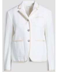 Thom Browne - Grosgrain-Trimmed Cotton-Seersucker Blazer - Lyst