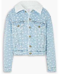 ERL - Faux Shearling-trimmed Denim-jacquard Jacket - Lyst