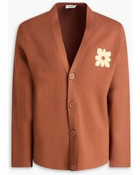 Sandro - Floral-Appliquéd Stretch-Knit Cardigan - Lyst