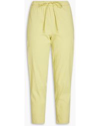 Theory - Treeca Cropped Linen-blend Tapered Pants - Lyst