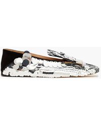 Sergio Rossi - Sr1 Sequin-embellished Woven And Suede Collapsible-heel Loafers - Lyst