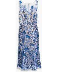 Marchesa - Embroidered Tulle Dress - Lyst