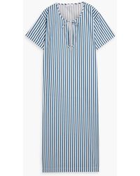 Onia - Striped Cotton-poplin Midi Dress - Lyst