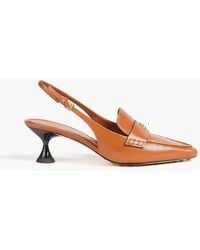 Tory Burch - Ballet 55 Embellished Leather Slingback Pumps - Lyst