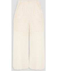 Dolce & Gabbana - Pleated Cotton-Blend Lace Wide-Leg Pants - Lyst