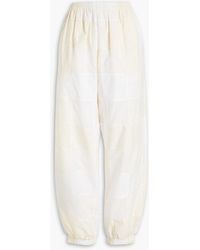 Tory Burch - Patchwork-effect Gauze And Poplin Tapered Pants - Lyst