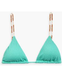 ViX - Firenze Laura Bead-embellished Cloqué Triangle Bikini Top - Lyst
