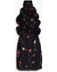 ROTATE BIRGER CHRISTENSEN - Neckholder-minikleid aus chiffon mit floralem print und rückenausschnitt - Lyst