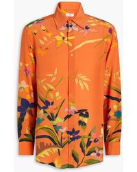 Etro - Hemd aus crêpe de chine aus seide mit floralem print - Lyst