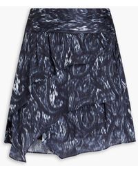 IRO - Zully Crinkled Silk Crepe De Chine Mini Skirt - Lyst
