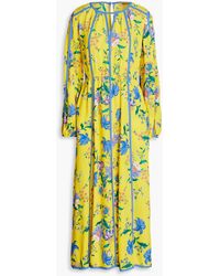 Diane von Furstenberg - Scott Cutout Floral-print Crepe Midi Dress - Lyst