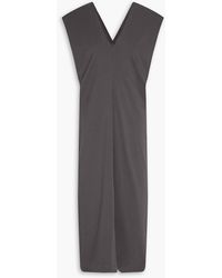 Brunello Cucinelli - Bead-embellished Stretch-cotton Jersey Midi Dress - Lyst