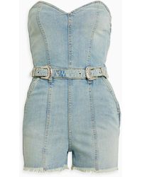 Blue Strapless Cupped Denim Playsuit - Mandi – Rebellious Fashion