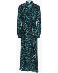 Diane von Furstenberg Stella Wrap-effect Snake-print Crepe De Chine Dress - Black