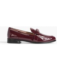Stuart Weitzman - Emma Bow-Detailed Patent-Leather Loafers - Lyst