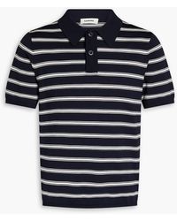 Sandro - Striped Jersey Polo Shirt - Lyst