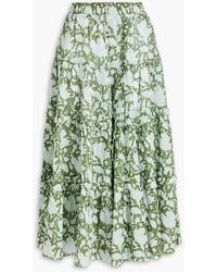 Maje - Wrap-effect Floral-print Cotton-voile Midi Skirt - Lyst