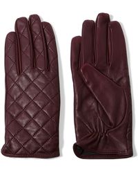 Sandro Aisha Quilted Leather Gloves - Purple